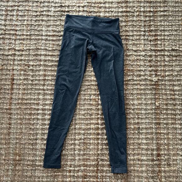 Lululemon Wunder Under High Rise Leggings – Heathered Black, Size 6 - Picture 1 of 6